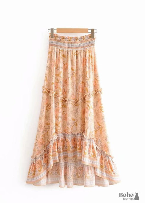 Boho Skirts in White Smoke For Women